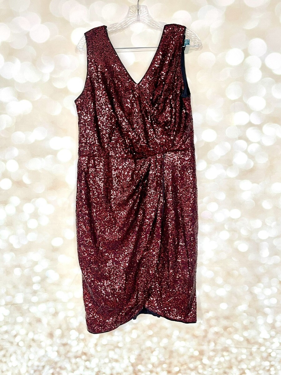 women sequin holiday dresses Women's Dress Sz XL fabric: crushed metallic polyester