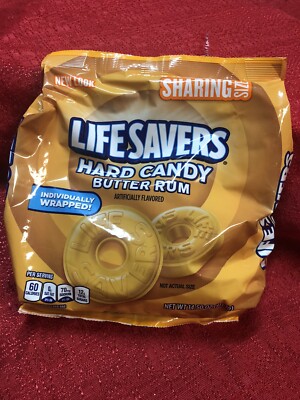 Two Big Bags Lifesavers Hard Candy Butter Rum Individually Wrapped 14.5 Oz Each