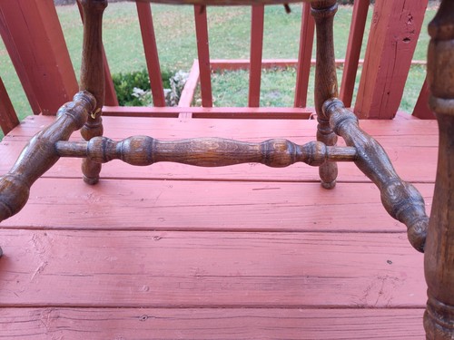 Wicker and Turned Wood MCM Rattan Stool Bench Antique Mid Century Modern Antique - Picture 4 of 18