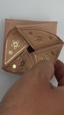 MOROCCAN FOLDING COIN PURSE LEATHER WALLET MAGIC GENUINE SQUEEZ