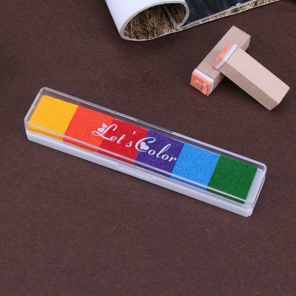 6 Colors Fingerprint Inkpad DIY Scrapbooking Ink Pad Stamp Decor(D AU