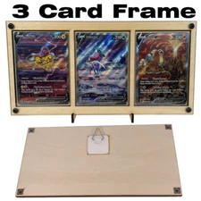 Pokemon 3 Card Wall Mount Display Frame | Pokemon 3 Card Display Frame w/ Stand