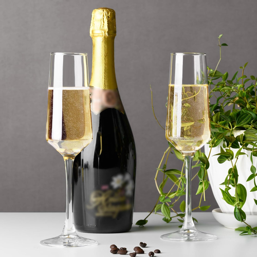 Champagne Flutes, Champagne Glasses Set of 4, Elegant 8.5Oz Glass Champagne Flut - Picture 5 of 8