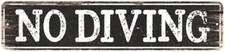 NO DIVING Personalized Chic Metal Sign Home Decor Cities 4x18 104180007201