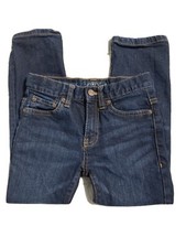 Lucky Brand Dark Jeans Girls Size 4/5 Adj Waist Stretch Classic Straight