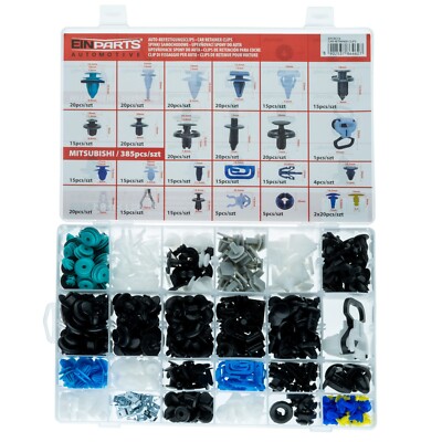 385x Befestigung Clips Klip Spreizniete Verkleidung Set 24-Arten für Mitsubishi