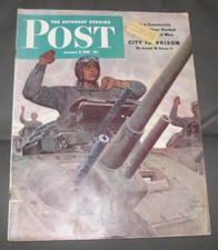 Vintage SATURDAY EVENING POST January 9, 1943 MEAD SCHAEFFER Cover Art WWII