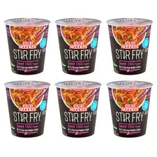 (6 pack) Cup Noodles Stir Fry Ramen Noodles, Sweet Chili Flavor, 2.93 oz Cup