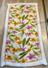 Handmade Custom Pink Flowers Baby Fleece Blanket. Baby shower Gift. Nursery gift