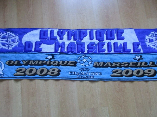 Lot de 2 écharpes de football vintage OM Marseille Bleu Taille Unique - Photo 2/2