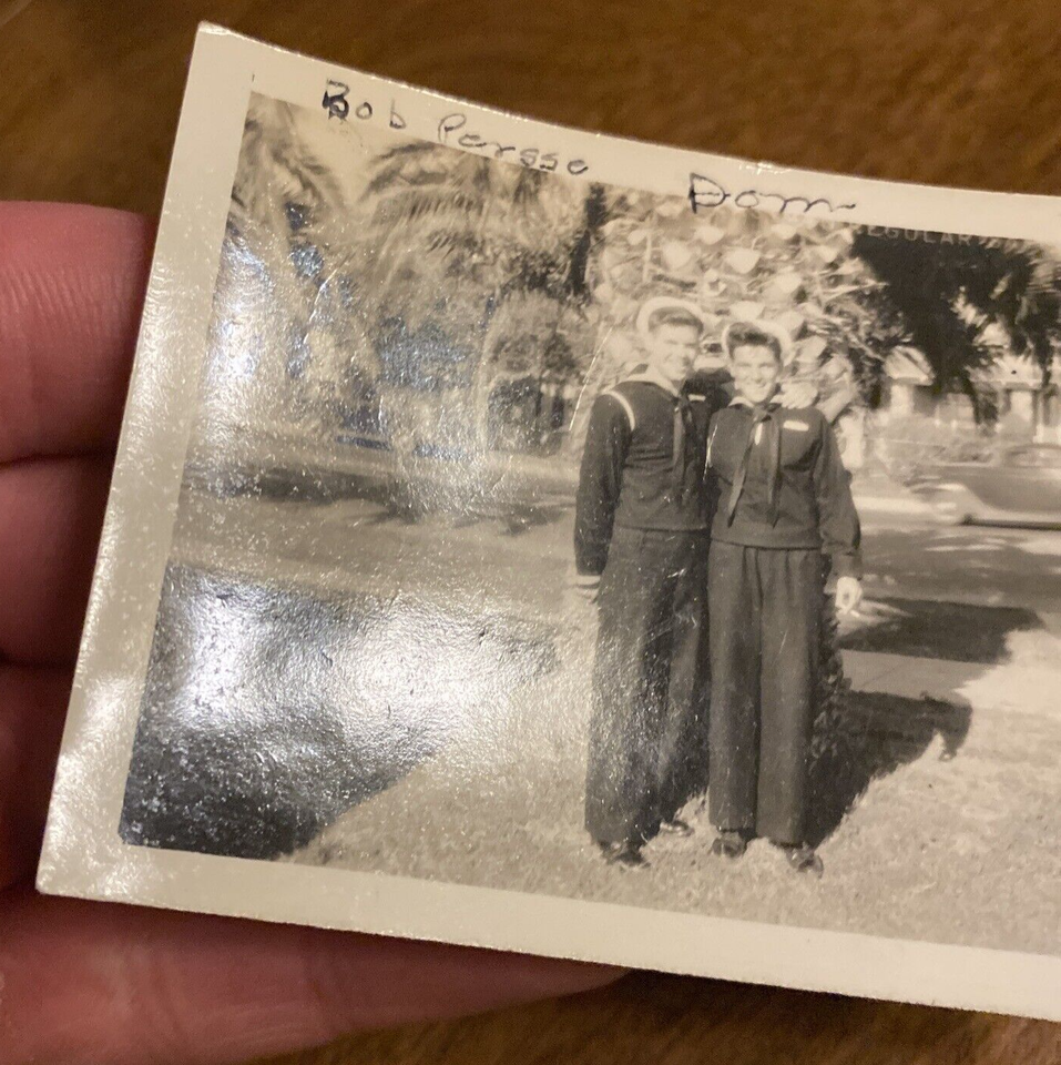 1945 La Jolla San Diego California Navy Men Smoking Smiling Real Photo
