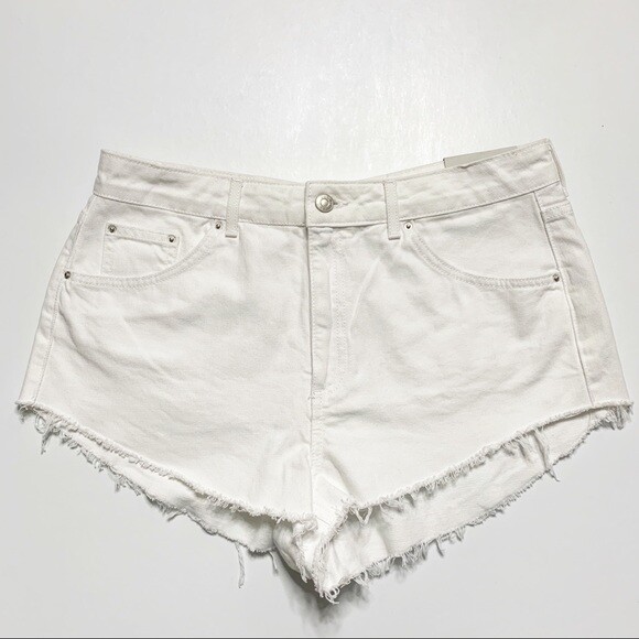 topshop white denim shorts
