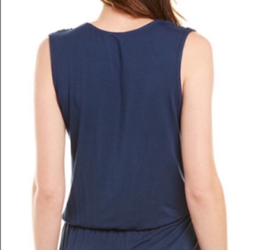 NWT Krisa Midi Navy Blue Surplice Eclipse Dress Women’s size M Modal - Picture 4 of 16