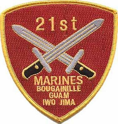 4'' MARINE CORPS 21ST MARINES BOUGAINLLE GUAM IWO JIMA FLEET EMBROIDERED PATCH