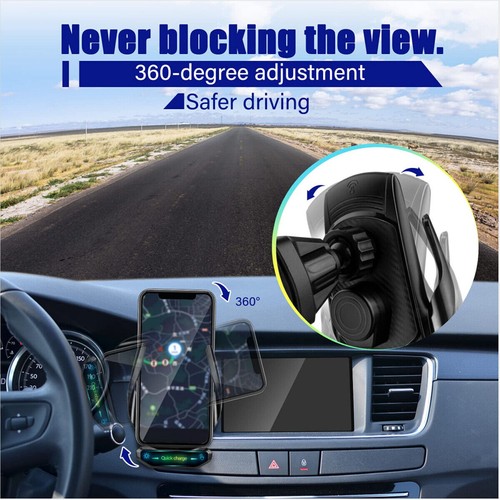 15W Qi Auto Wireless Charger Handy Halterung Induktions Ladegerät Clamping KFZ - Bild 6 von 9