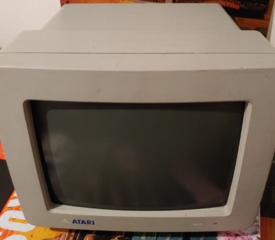 Atari SM124 (Monochrommonitor Atari ST Serie) + Netz- & Monitorkabel works 16bit
