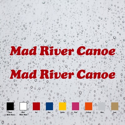 (2x) Mad River Canoe Smoking Bunny Rabbit Lettering Decal Vinyl Stickers