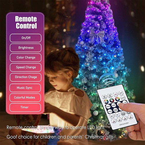 Christmas Tree Waterfall String Lights RGB Outdoor/Indoor Waterproof Smart Fairy - Picture 6 of 10