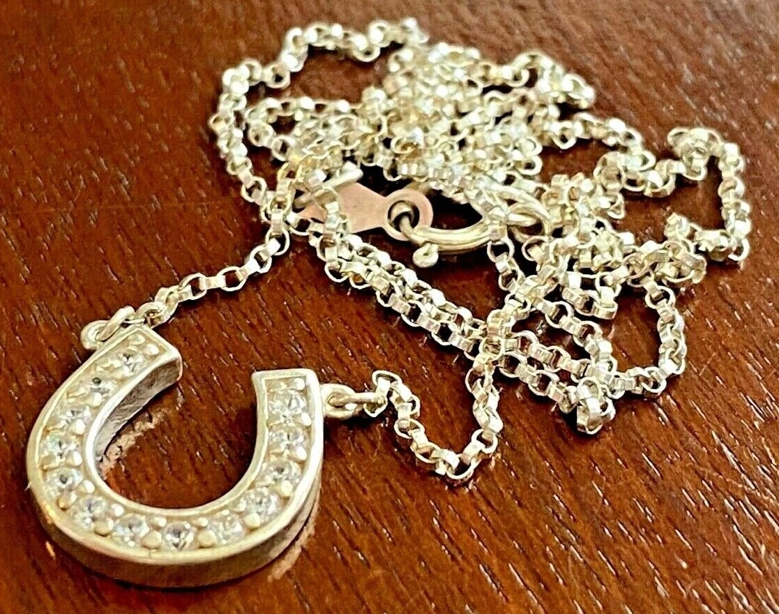 Sterling silver on sale horseshoe pendant
