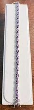 Elegant Silver Tone Marked BR SUN Bracelet with Faux Two Tone Amethyst
