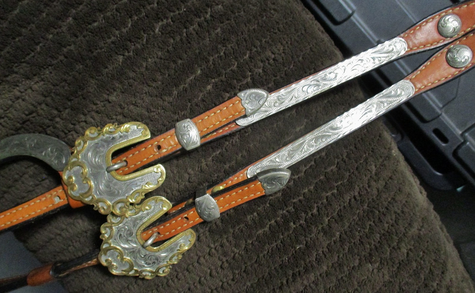 Dale Chavez Double Ear Silver Show Bridle Headstall-Excellent Condition