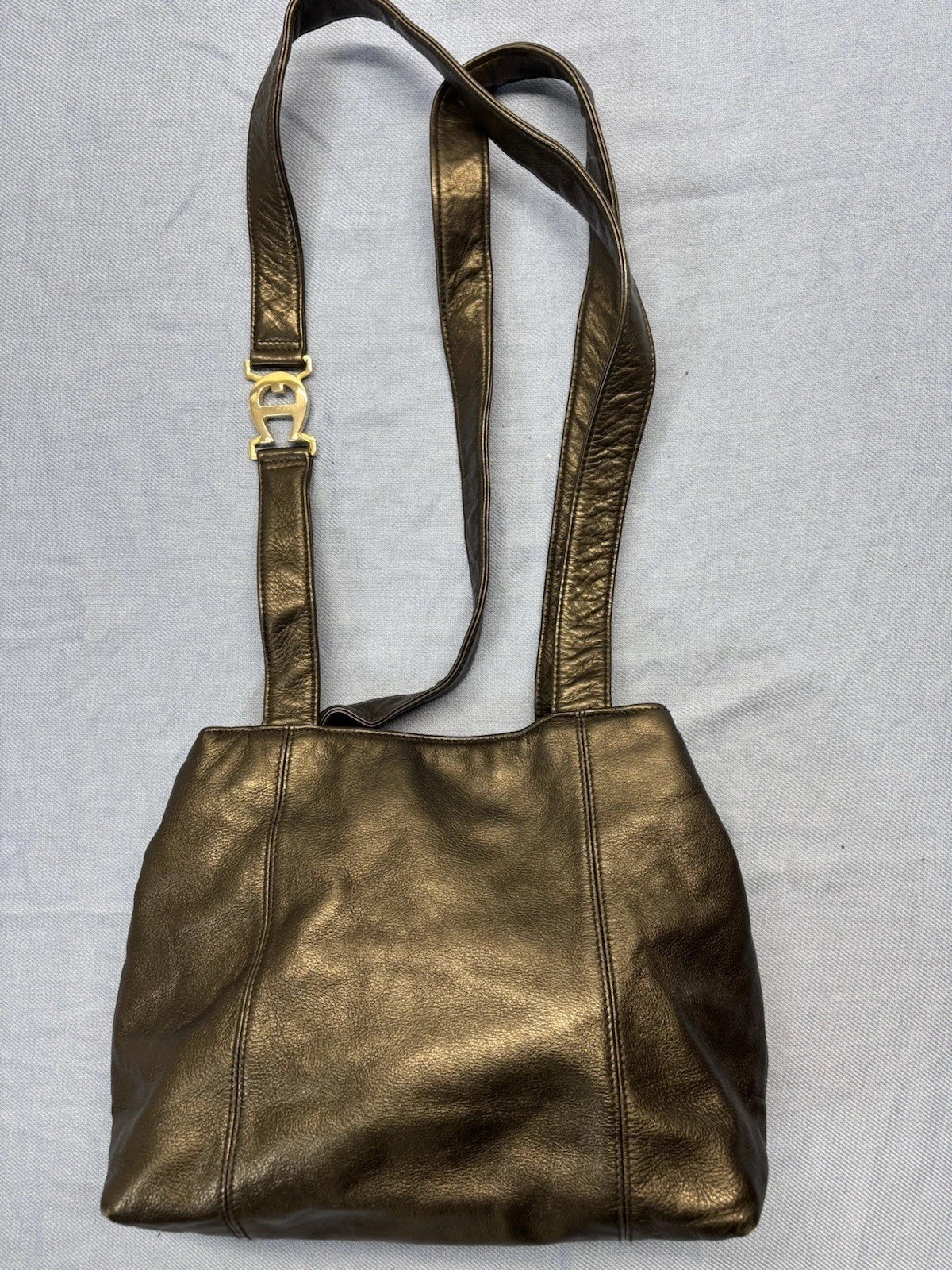 Vintage Piel de Mano Black Leather Shoulder Tote Bag Soft Sl