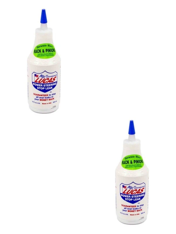2 x Lucas Oil Power Steering Fluid Stop Leak Rack & Pinion Problems 355ml 10008