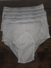 New Vintage Jockey Mens Classic Full Briefs 4 Pair 100 Cotton Y-Fly White SZ 36