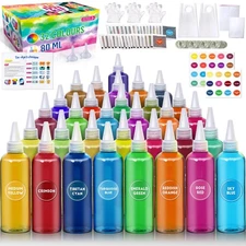 Tie Dye Kit for and Adults, 32 Colours 80ML Bottles Tye Dye Kits, Tyedyedye K...
