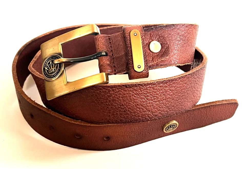 CHRISTIAN AUDIGIER Cinturón Básico de Cuero para Hombre, Marrón Talla M Nuevo $125 Foto 2 de 4