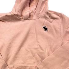 Abercrombie Kids Pink Moose Logo Hoodie Sweatshirt Size 13/14 J7