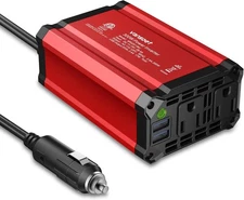 300W Power Inverter DC 12V to AC 110V Car Plug Adapter Outlet with 3.4A Dual USB