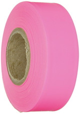 Brady Fluorescent Pink Flagging Tape for Boundaries and Hazardous Areas
