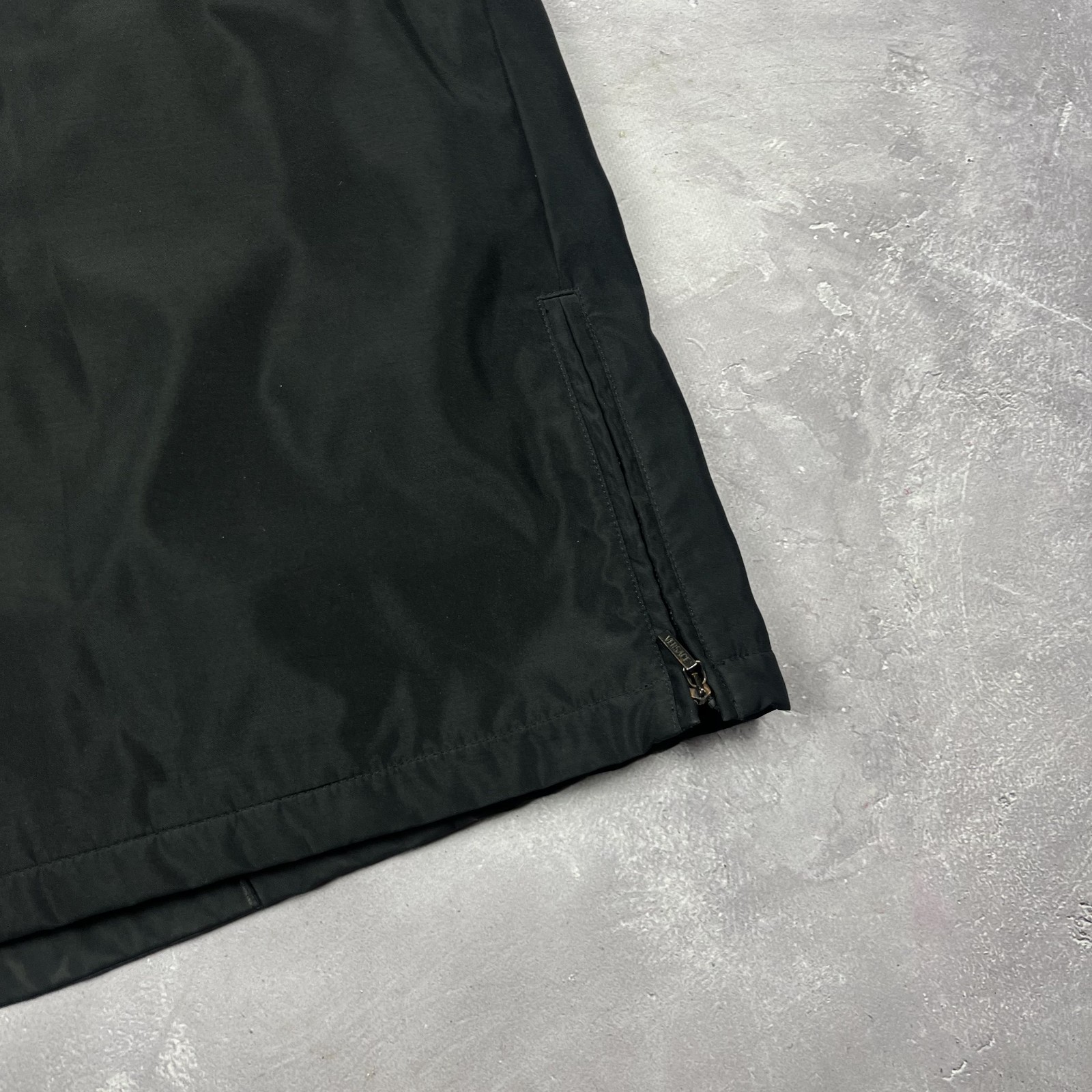 Versace Classic Coat Button Jacket Nylon Black Po… - image 10