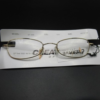Creative Optical CF-1048 Gold Metal Oval Eyeglass Frames 49-19-135 Unisex New