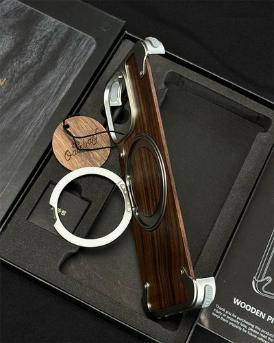 Wooden Pivot Case For Iphone 15 Pro Max - Picture 2 of 6