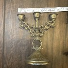 Vtg Interpur Italy 3 Arm Brass Mini Candelabras Set Of Two 5.25” Victorian Style — photo 8
