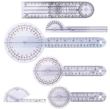 6 PCS Goniometer Set 360 Degree Transparent Angle Ruler Protractor 6/8/12"