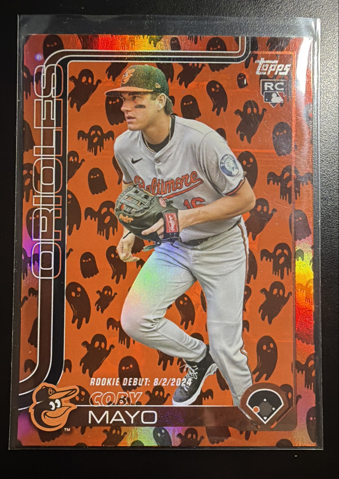 2025 Topps Update - Rookie Debut Coby Mayo #US282 Jack-O'-Lantern Foil (RC)