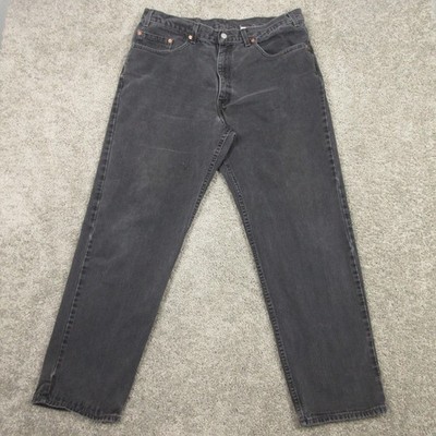 Vintage Levis Jeans Mens 38x32 Black 550 Relaxed Taper Washed Faded Denim Pants