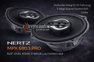 Hertz Mille MPX 690.3 - 6x9 3-Wege Koaxialsystem SET COAX 3Way 6''x 9''+Grille