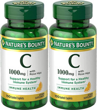Vitamin C  Rose Hips, Immune Support, 1000Mg, Coated Caplets, 100 Ct - Pack of