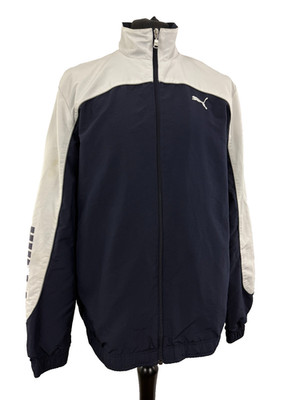 Puma Trainingsjacke Navy Weiß Große L 42 in Nylon Full Zip