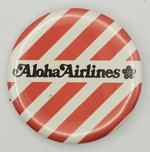 Vintage Pre 2008 Aloha Airlines Red Stripe Unaccompanied Minor Pinback Button