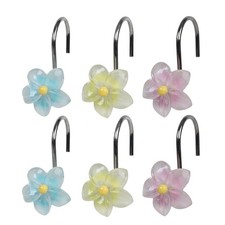 Home Colorful Flower Shower Curtain Hooks Anti Rust Shower Curtain Hooks Deco...