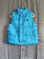 Hurley Baby Boys Size 24mo Puffer Jacket Vest Plush Lined Zip Front