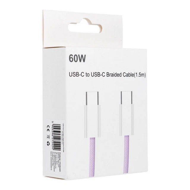 Pd60g 3a C263 Cavo Usb-c 60w Fast 1.5m Viola Per Google Pixel 2 Xl 3 4 4a 5g 5 6 - Immagine 2 di 4