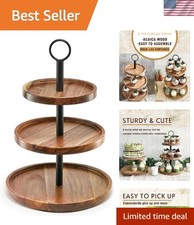 Rustic 3 Tier Cupcake Stand - Farmhouse Serving Tray