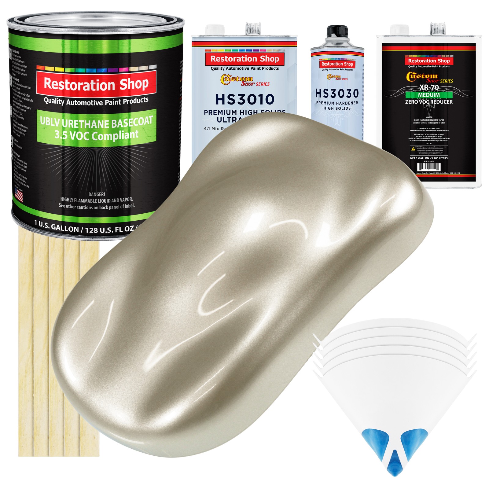 Gold Mist Metallic Low VOC Urethane Basecoat Auto Paint Gallon Kit  