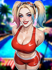 Adult Anime Waifu DC Harley Quinn 6" Vinyl Sticker